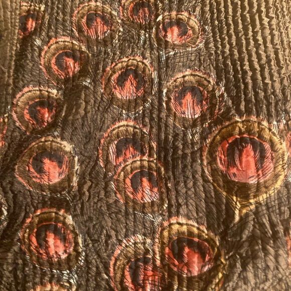 Women’s XL Peacock Feather Tan Vest - Picture 3 of 8